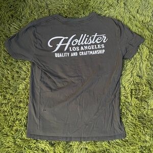 Hollister Charcoal Tee with White Text